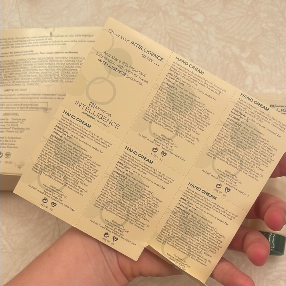Arbonne Intelligence Hand Cream -Pack of 5 - Picture 7 of 8